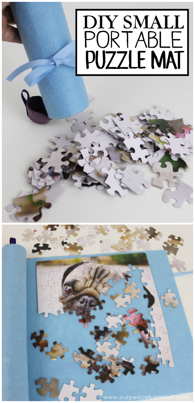 Here's a great upcycle idea for storing and putting together small puzzles. It's a portable puzzle mat and you'll be amazed what it's created from!