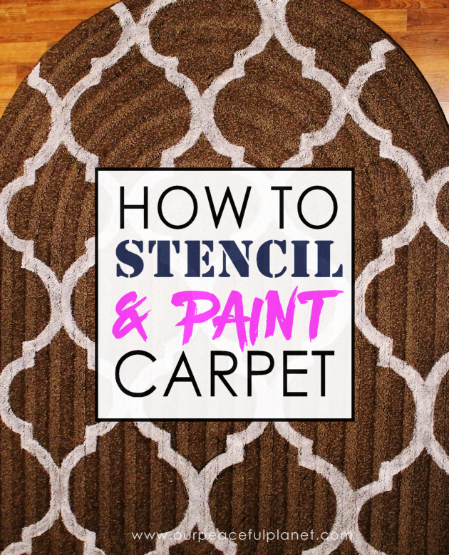 Yes, even carpets can get a makeover! Whether it’s a larger area rug or a throw rug, you can paint carpet using a stencil and regular interior latex paint.