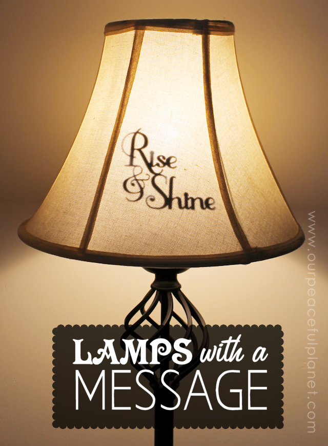 Your lamps can hold a surprise message when turned on! All it takes is our FREE PATTERNS, some cardstock and an X-ACTO knife. (We also have a Silhouette cutter download!) We have a variety of messages all ready for you to print and cut out. What a unique way to “brighten” your home!