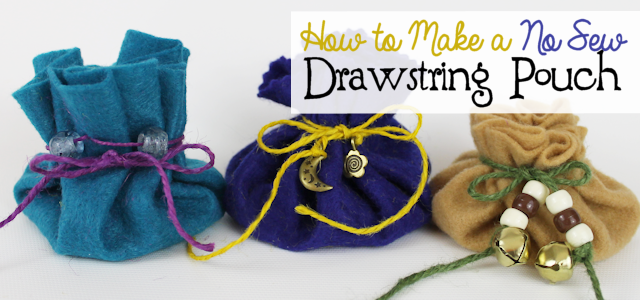 Make a No Sew Drawstring Pouch