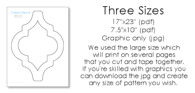 Yes, even carpets can get a makeover! Whether it’s a larger area rug or a throw rug, you can paint carpet using a stencil and regular interior latex paint.