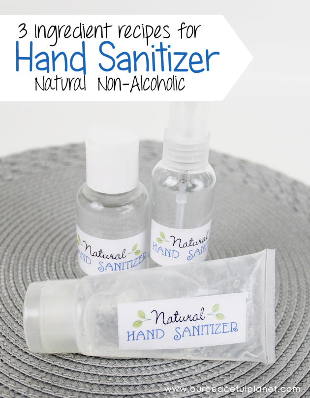 Whip our our 3 ingredient DIY hand sanitizer in minutes! It has no alcohol, is natural, safe and good for your skin. There's even a 2 ingredient version!