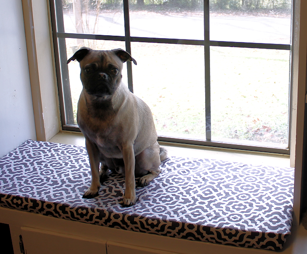 Upholstery pins are are an incredibly simple yet versatile tool for doing some quick no-sew recovering in your home. We recovered a window seat in minutes!