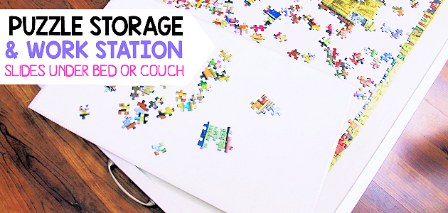 Quick DIY Jigsaw Puzzles Work Station & Storage Set