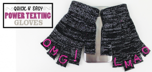 Do you love to text? Are your hands cold? Do you get tired of taking gloves on and off to do said texting? DIY Power Texting Gloves to the rescue!