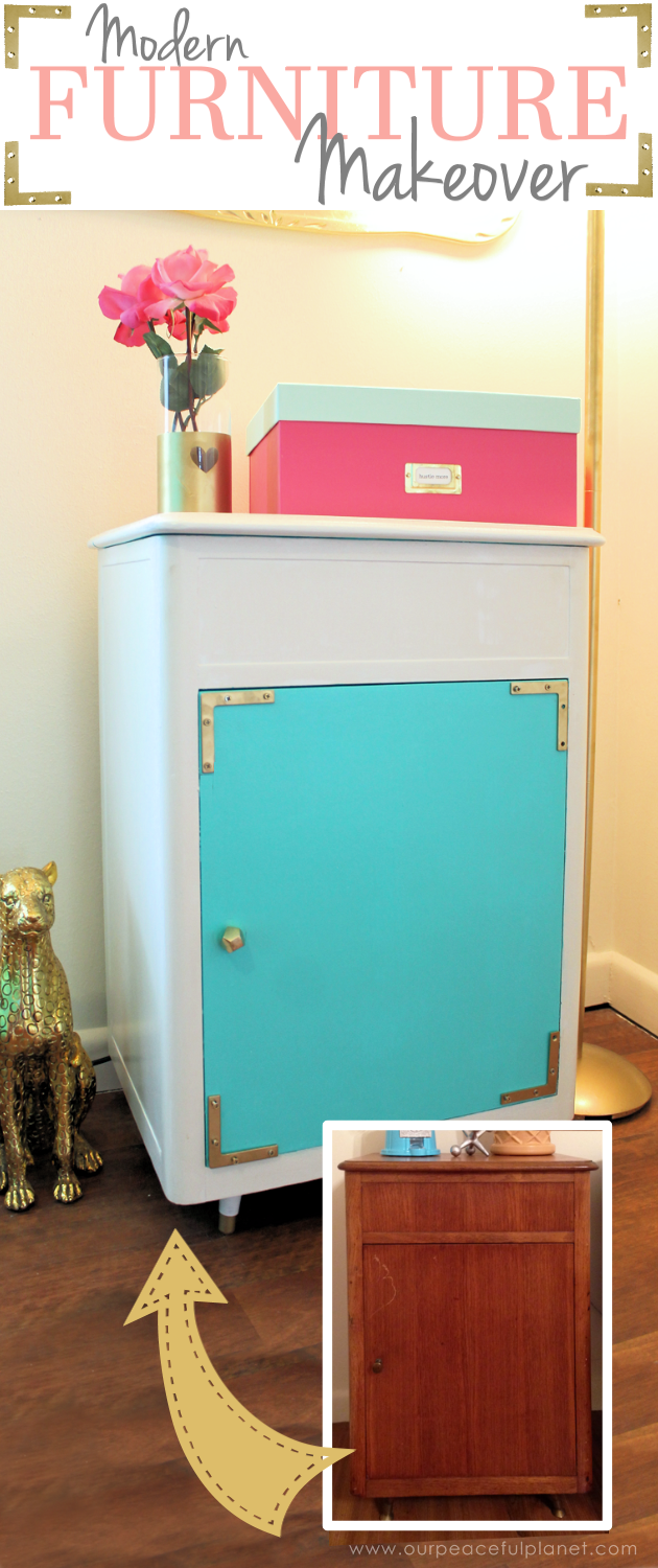 Refurbishing furniture can be as easy as giving it a new coat of paint. And when you pick bright contrasting colors you've got a gorgeous statement piece!