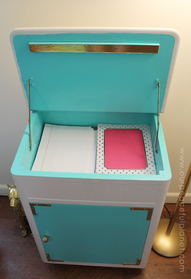 Refurbishing furniture can be as easy as giving it a new coat of paint. And when you pick bright contrasting colors you've got a gorgeous statement piece!