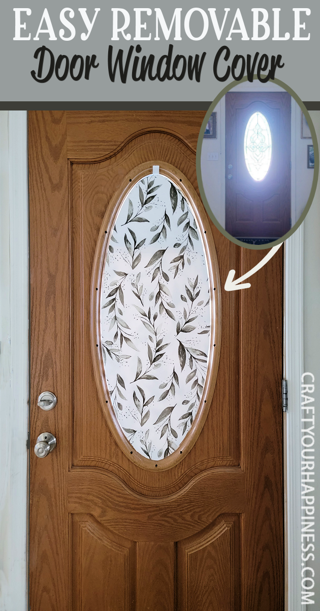All you need is 3 things to make this lovely simple DIY wood door oval window cover for privacy and it's not only inexpensive it's removable!