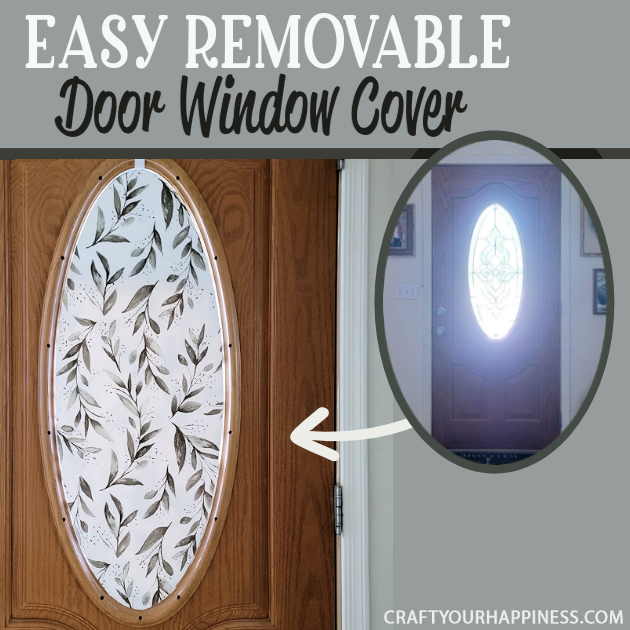 All you need is 3 things to make this lovely simple DIY wood door oval window cover for privacy and it's not only inexpensive it's removable!