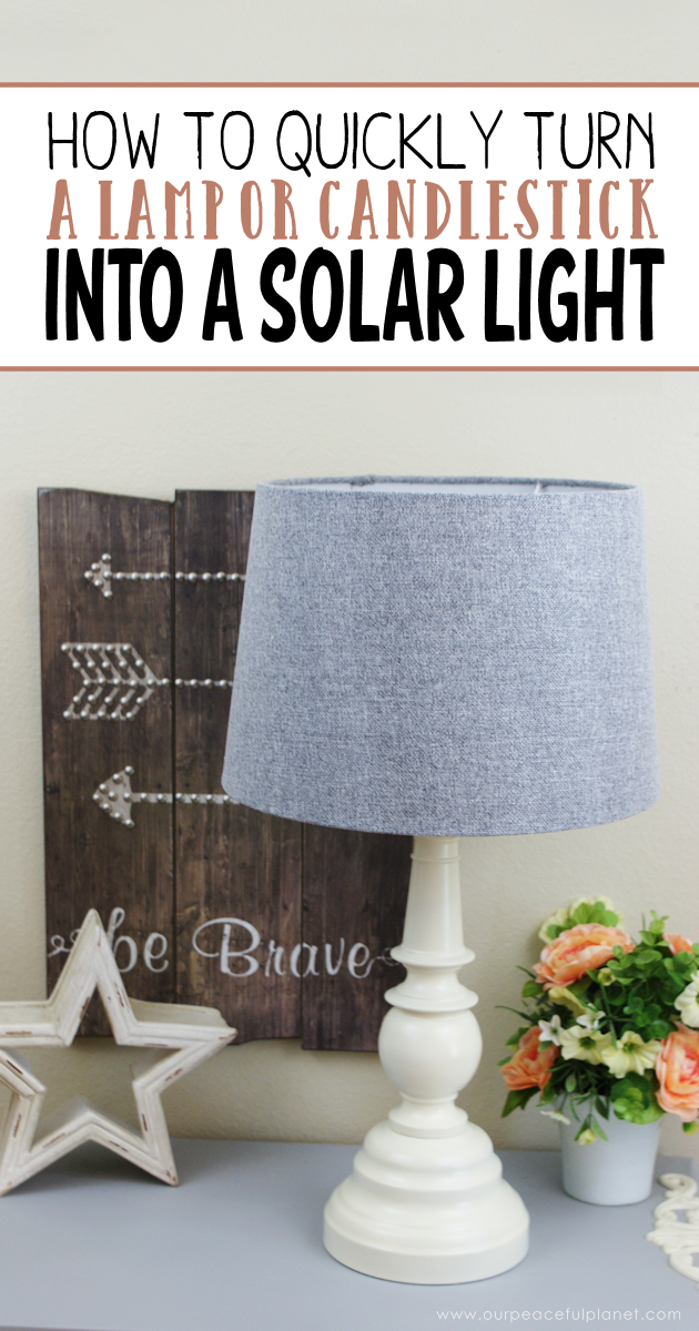 You can turn a candlestick or an old lamp into a solar lamp quick and easy by following these simple directions. It’s a great way to save energy!