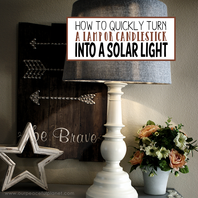 You can turn a candlestick or an old lamp into a solar lamp quick and easy by following these simple directions. It’s a great way to save energy!