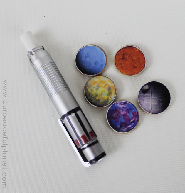 Make a Star Wars Family Command Center! Use our free printable quote and planets for magnets. Then you too can say "The Force is Strong in My Family"!