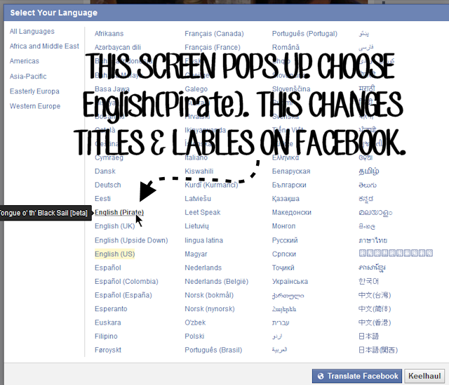Talk Like a Pirate Day Celebration Changing Facebook b