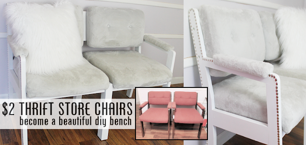 $2 Thrift Store Chairs to Gorgeous DIY Bench Seat