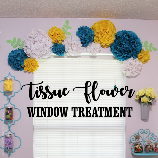 For simple & unique window treatment ideas you'll love our tissue paper flower window toppers. The gorgeous flowers cost pennies & take minutes to make.