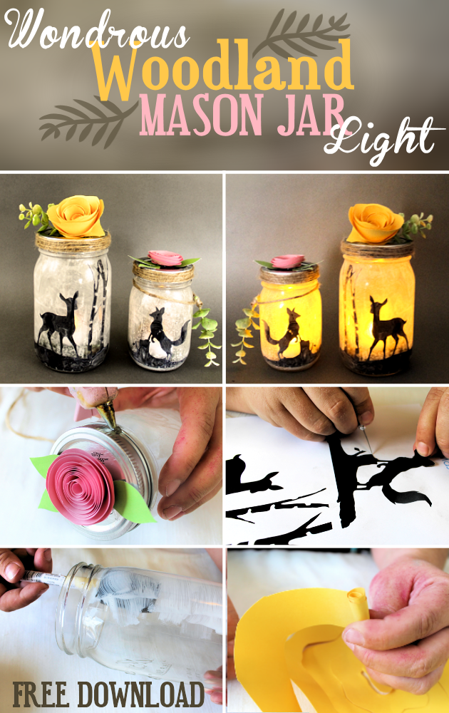 Not your typical mason jar light, these wondrous woodland silhouettes will bring a whimsical touch of nature into your home. Get your free download now!